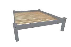 Homeroots Gray Solid Wood Full Bed Frame  Solid Wood 546709