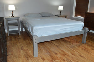 Homeroots Gray Solid Wood Full Bed Frame  Solid Wood 546709