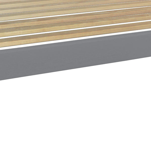 Homeroots Gray Solid Wood Full Bed Frame  Solid Wood 546709