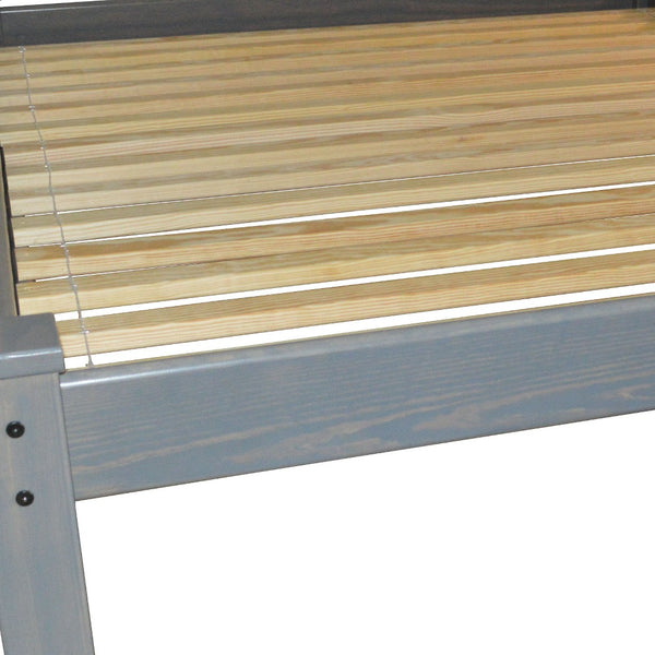 Homeroots Gray Solid Wood Full Bed Frame  Solid Wood 546710