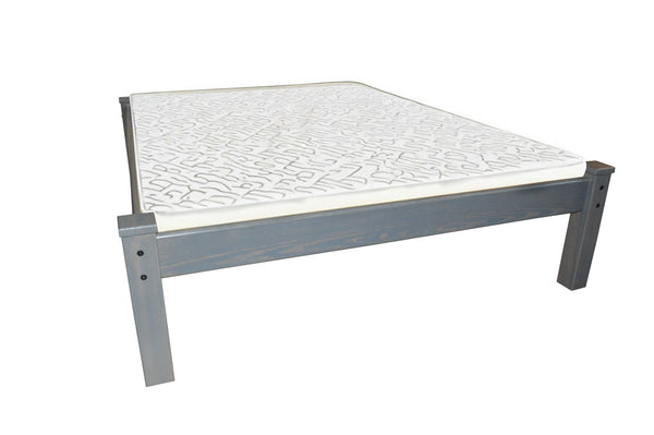 Homeroots Gray Solid Wood Full Bed Frame  Solid Wood 546710