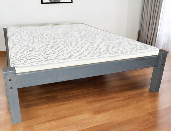 Homeroots Gray Solid Wood Full Bed Frame  Solid Wood 546710