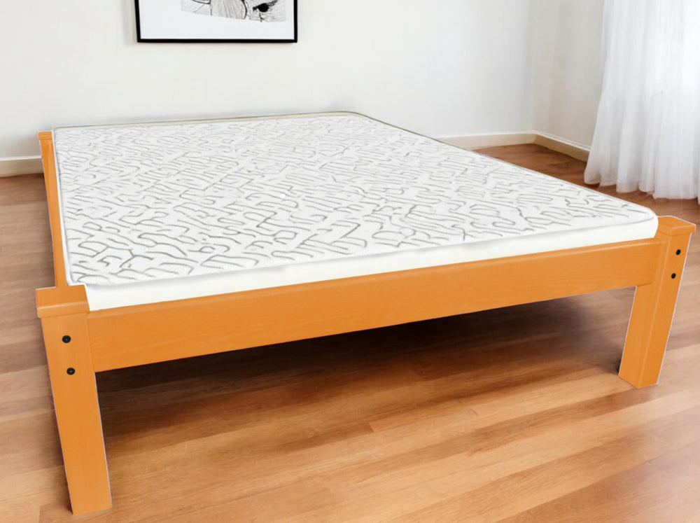 Homeroots Yellow Solid Wood Full Bed Frame  Solid Wood 546711