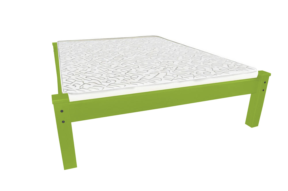 Homeroots Lime Green Solid Wood Full Bed Frame  Solid Wood 546712