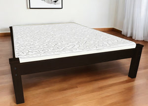 Homeroots Dark Brown Solid Wood Full Bed Frame  Solid Wood 546713