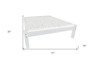Homeroots White Solid Wood Full Bed Frame  Solid Wood 546716