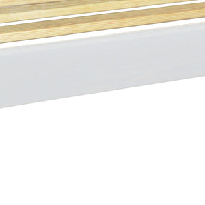 Homeroots White Solid Wood Full Bed Frame  Solid Wood 546716