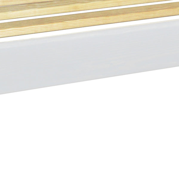 Homeroots White Solid Wood Full Bed Frame  Solid Wood 546716