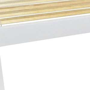 Homeroots White Solid Wood Full Bed Frame  Solid Wood 546716