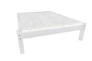 Homeroots White Solid Wood Full Bed Frame  Solid Wood 546716