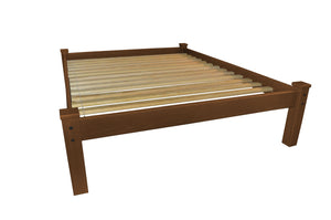 Homeroots Brown Solid Wood Queen Bed Frame  Solid Wood 546717