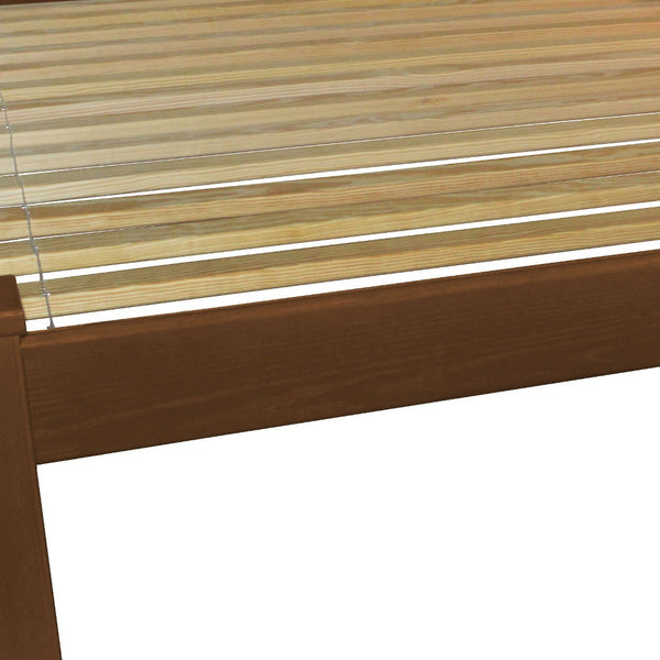 Homeroots Brown Solid Wood Queen Bed Frame  Solid Wood 546717