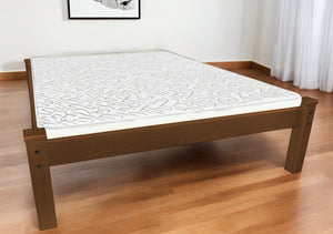 Homeroots Brown Solid Wood Queen Bed Frame  Solid Wood 546717