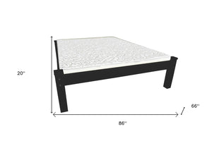 HomeRoots Black Solid Wood Queen Bed Frame - Timeless Artisan Design with Modern Aesthetic for Any Bedroom 546718