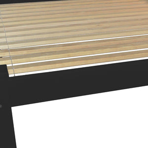 Homeroots Black Solid Wood Queen Bed Frame  Solid Wood 546718