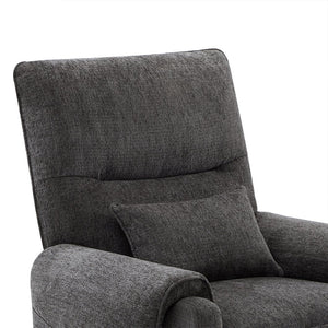 English Elm Jennifer Taylor Home - Glenn Power Lift Assist Recliner - Steel Gray Chenille, Lumbar Pillow, Side Pocket, Quiet Motor B2719P328584