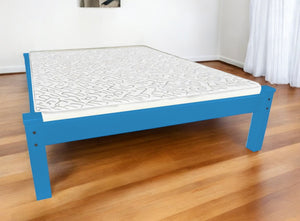 Homeroots Caribbean Blue Solid Wood Queen Bed Frame  Solid Wood 546720