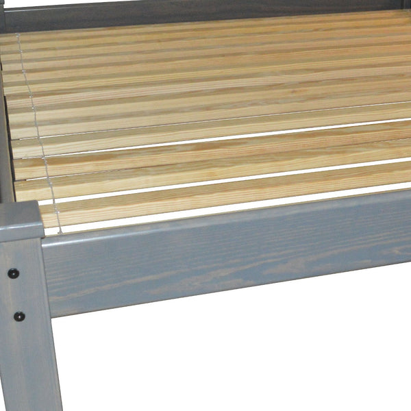 Homeroots Gray Solid Wood Queen Bed Frame  Solid Wood 546724