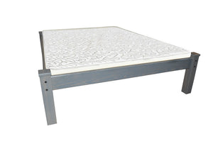 Homeroots Gray Solid Wood Queen Bed Frame  Solid Wood 546724