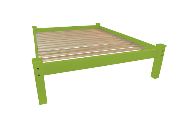 Homeroots Lime Green Solid Wood Queen Bed Frame  Solid Wood 546726