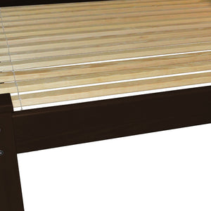 Homeroots Dark Brown Solid Wood Queen Bed Frame - Luxurious Design & Quality Craftsmanship For Restful Sleep  Solid Wood 546727