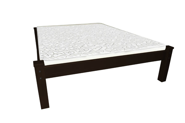 HomeRoots Dark Tobacco Brown Solid Wood Queen Bed Frame - Handmade, Durable Design with Unique Character 546727