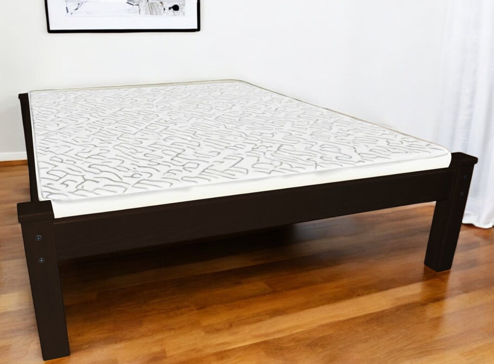 Homeroots Dark Brown Solid Wood Queen Bed Frame - Luxurious Design & Quality Craftsmanship For Restful Sleep  Solid Wood 546727