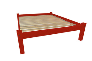 Homeroots Red Solid Wood Queen Bed Frame  Solid Wood 546728