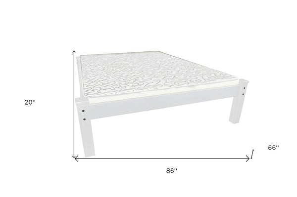 HomeRoots White Solid Wood Queen Bed Frame - Elegant Design, Durable Craftsmanship & Perfect for Any Bedroom Style 546730