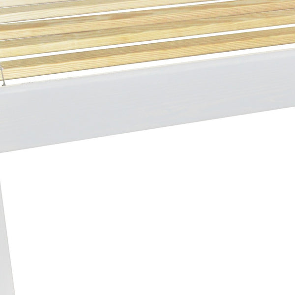 HomeRoots White Solid Wood Queen Bed Frame - Elegant Design, Durable Craftsmanship & Perfect for Any Bedroom Style 546730