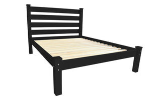 HomeRoots Black Solid Wood Twin Bed Frame - Durable Pine Design with Elegant Finish for Children's Rooms & Guests 546733
