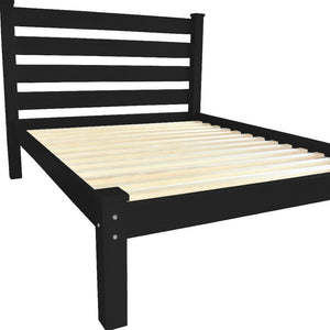 HomeRoots Black Solid Wood Twin Bed Frame - Durable Pine Design with Elegant Finish for Children's Rooms & Guests 546733