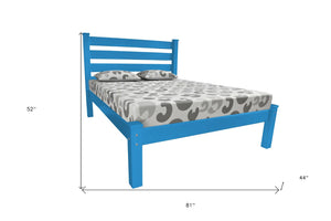 Homeroots Caribbean Blue Solid Wood Twin Bed Frame - Luxurious Comfort, Durable Design For Inviting Spaces  Solid Wood 546735