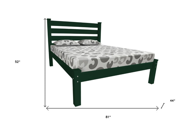 Homeroots Dark Green Solid Wood Twin Bed Frame - Elegant Design, Durable Craftsmanship For Ultimate Comfort  Solid Wood 546737