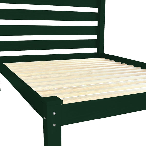 Homeroots Dark Green Solid Wood Twin Bed Frame - Elegant Design, Durable Craftsmanship For Ultimate Comfort  Solid Wood 546737