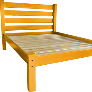 HomeRoots Yellow Solid Wood Twin Bed Frame – Handcrafted Pine Design, Honey Finish, Durable & Stylish Sleep Solution 546740