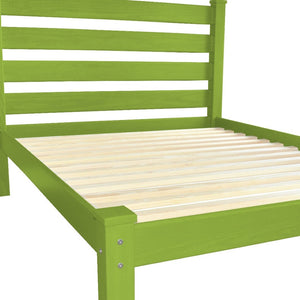 Homeroots Lime Green Solid Wood Twin Bed Frame - Durable, Stylish Design For A Peaceful Sleep Environment!  Solid Wood 546741