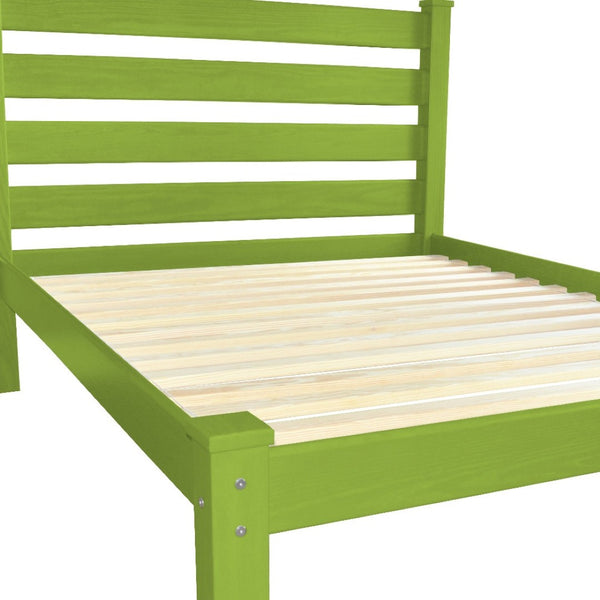 Homeroots Lime Green Solid Wood Twin Bed Frame - Durable, Stylish Design For A Peaceful Sleep Environment!  Solid Wood 546741
