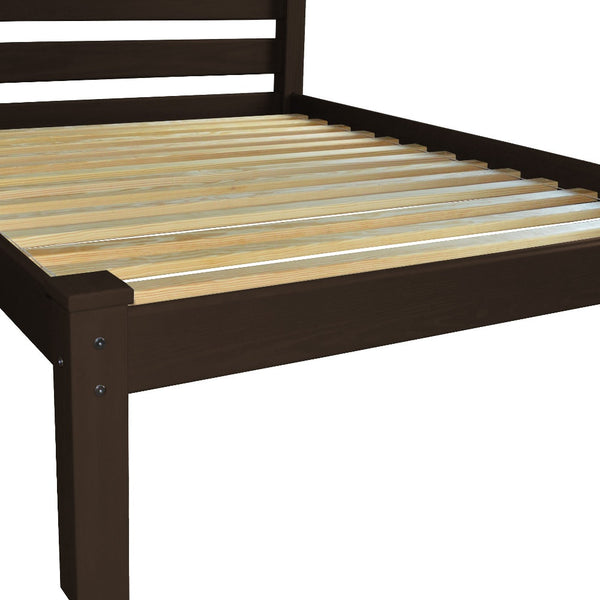 Homeroots Dark Brown Solid Wood Twin Bed Frame - Stylish Design For A Cozy Bedroom Retreat, Quality Craftsmanship  Solid Wood 546742