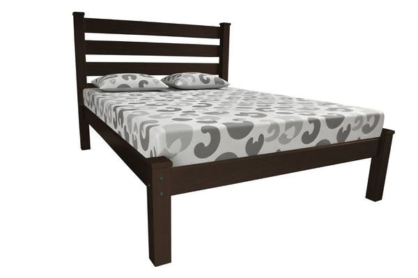HomeRoots Dark Solid Wood Twin Bed Frame - Handcrafted Pine, Warm Tobacco Finish, Modern Platform Design, Durable 546742