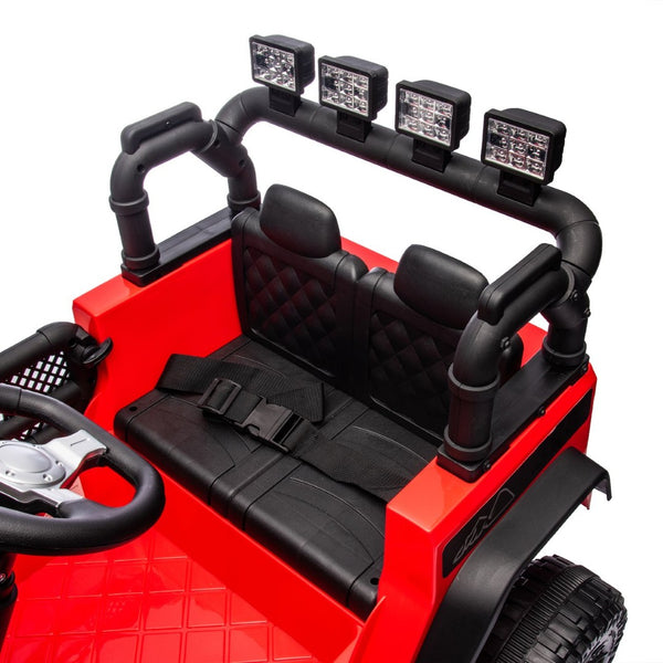 English Elm 24v Kids Electric Ride on Car with Parental Remote Dual Motors and Four Wheel Suspension Red W1578P208319