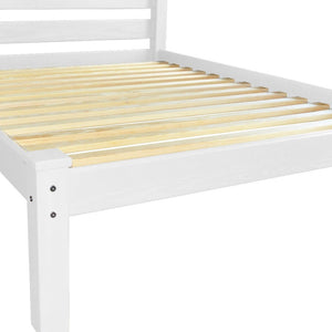 Homeroots White Solid Wood Twin Bed Frame - Elegant Design For Ultimate Comfort And Restful Sleep Oasis  Solid Wood 546745