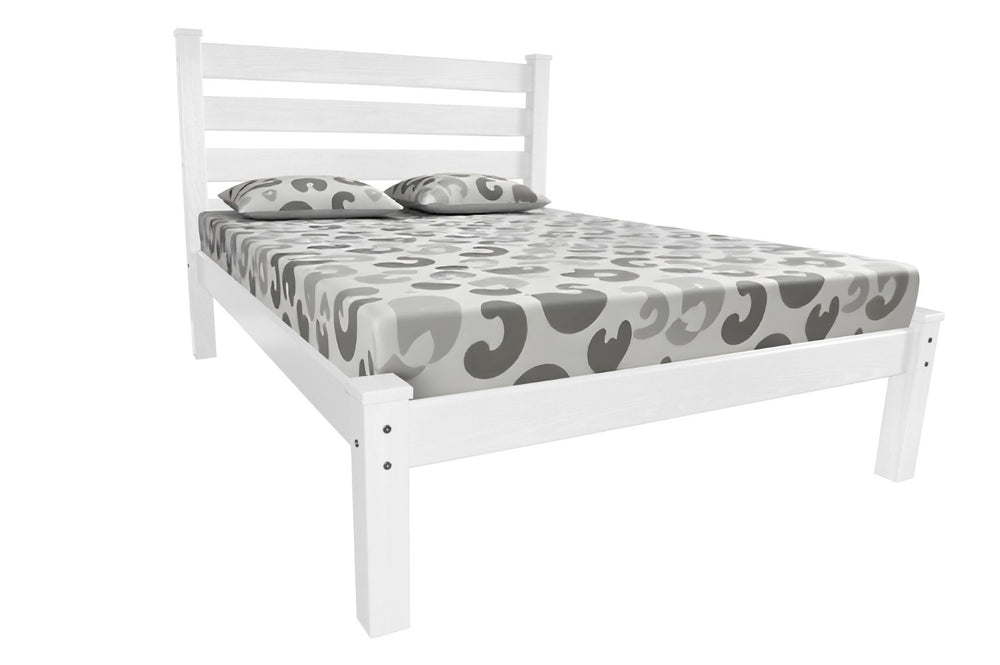 HomeRoots White Solid Wood Twin Bed Frame – Timeless Design, Durable Craftsmanship, Perfect for Any Bedroom Style 546745