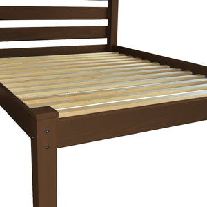 Homeroots Brown Solid Wood Full Bed Frame - Stylish, Durable Design For A Cozy And Elegant Bedroom Retreat  Solid Wood 546746