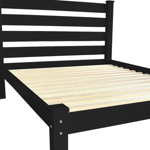 Homeroots Black Solid Wood Full Bed Frame - Durable, Stylish Design For Ultimate Comfort And Relaxation Space  Solid Wood 546747