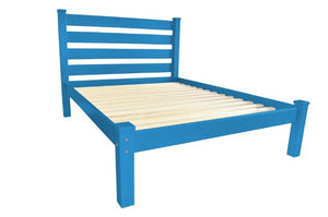 Homeroots Caribbean Blue Solid Wood Full Bed Frame – Stylish, Durable Pine For Restful Sleep & Timeless Elegance  Solid Wood 546749