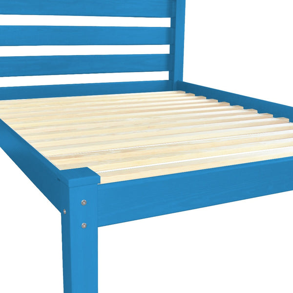 Homeroots Caribbean Blue Solid Wood Full Bed Frame – Stylish, Durable Pine For Restful Sleep & Timeless Elegance  Solid Wood 546749