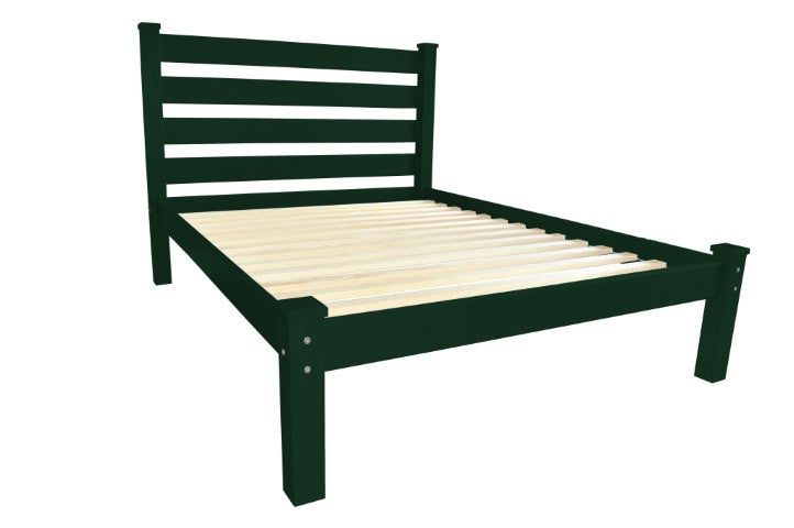 Homeroots Dark Green Solid Wood Full Bed Frame - Durable, Stylish Design For A Peaceful Sleep Sanctuary!  Solid Wood 546751