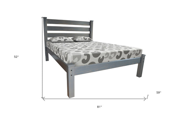 Homeroots Gray Solid Wood Full Bed Frame - Stylish, Durable Design For A Cozy And Inviting Bedroom Retreat  Solid Wood 546753