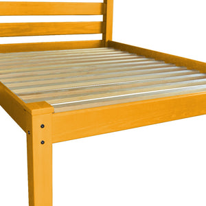 Homeroots Yellow Solid Wood Full Bed Frame – Stylish & Durable Design For A Cozy Sleep Experience Every Night!  Solid Wood 546754